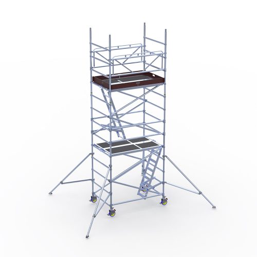 Rolling scaffolding, wide - 6m working height