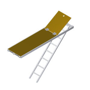 Platform with hatch, aluminum / veneer - 2.57m