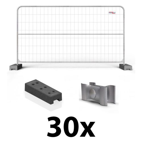 Construction fence reinforced package 30 pcs with PVC feet