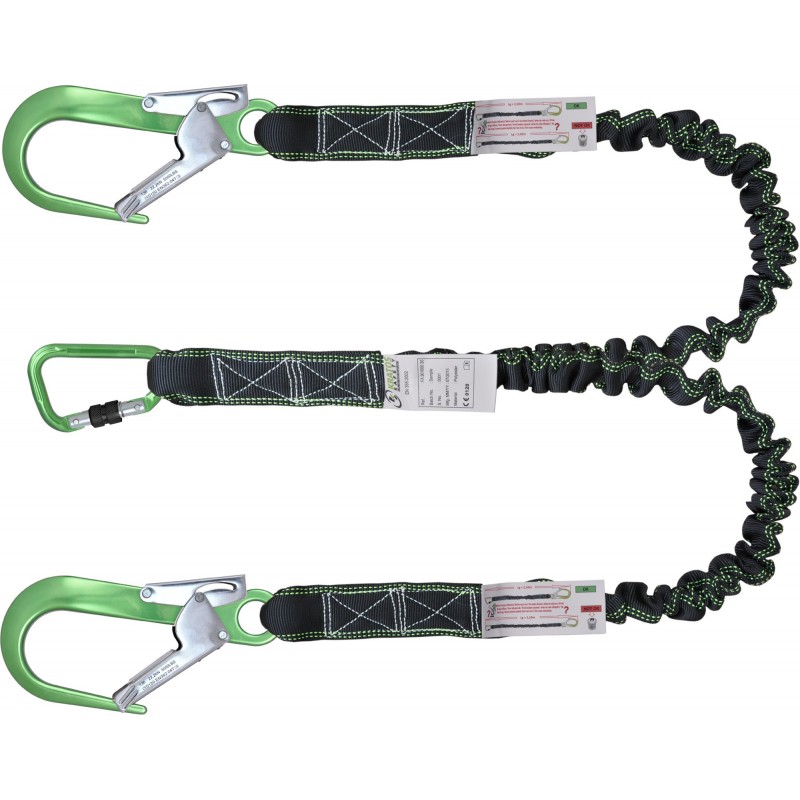 Double support line 2 m, elastic w / scaffolding hooks
