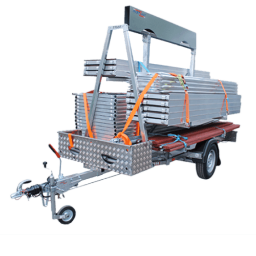 Scaffolding trailer with 101m2 scaffolding package