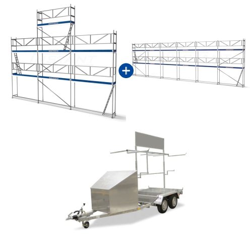 Scaffolding trailer with 157m2 scaffolding package