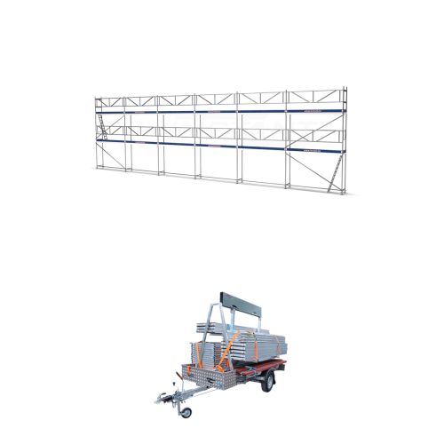 Scaffolding trailer with 101m2 scaffolding package
